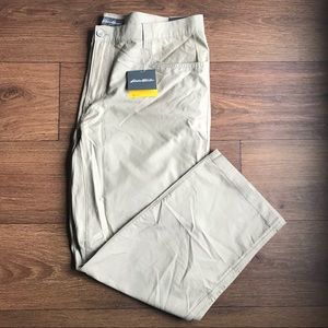 Eddie Bauer Mens Travel Khaki Tan Hiking Pants NWT